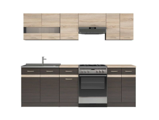 Kuchynská linka 240 dub wenge-Dub sonoma - II.trieda
