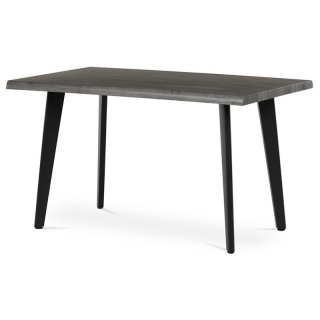 Stôl jedálenský 130x80, MDF doska dekor sivý dub, nohy čierne